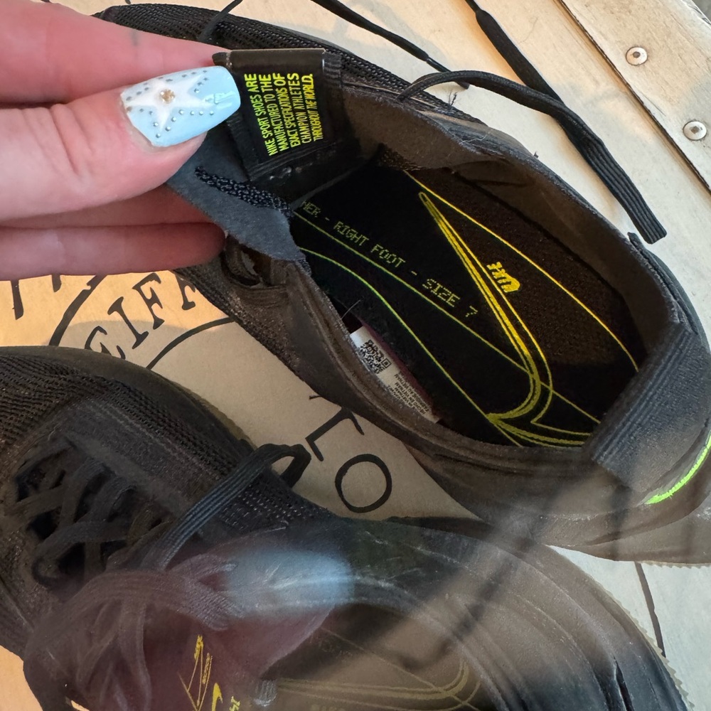 Nike Black and Neon Green Athletic Shoes - Picture 3 of 4